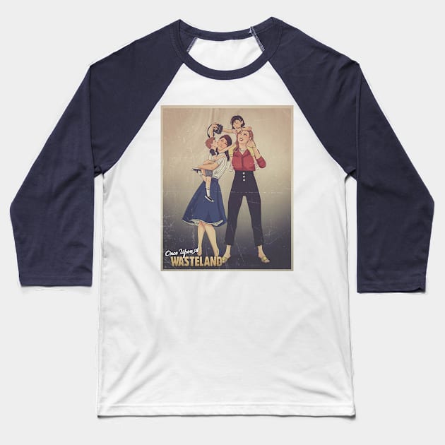 Beth & Odessa's Family Portrait (Aged) Baseball T-Shirt by Once Upon a Wasteland